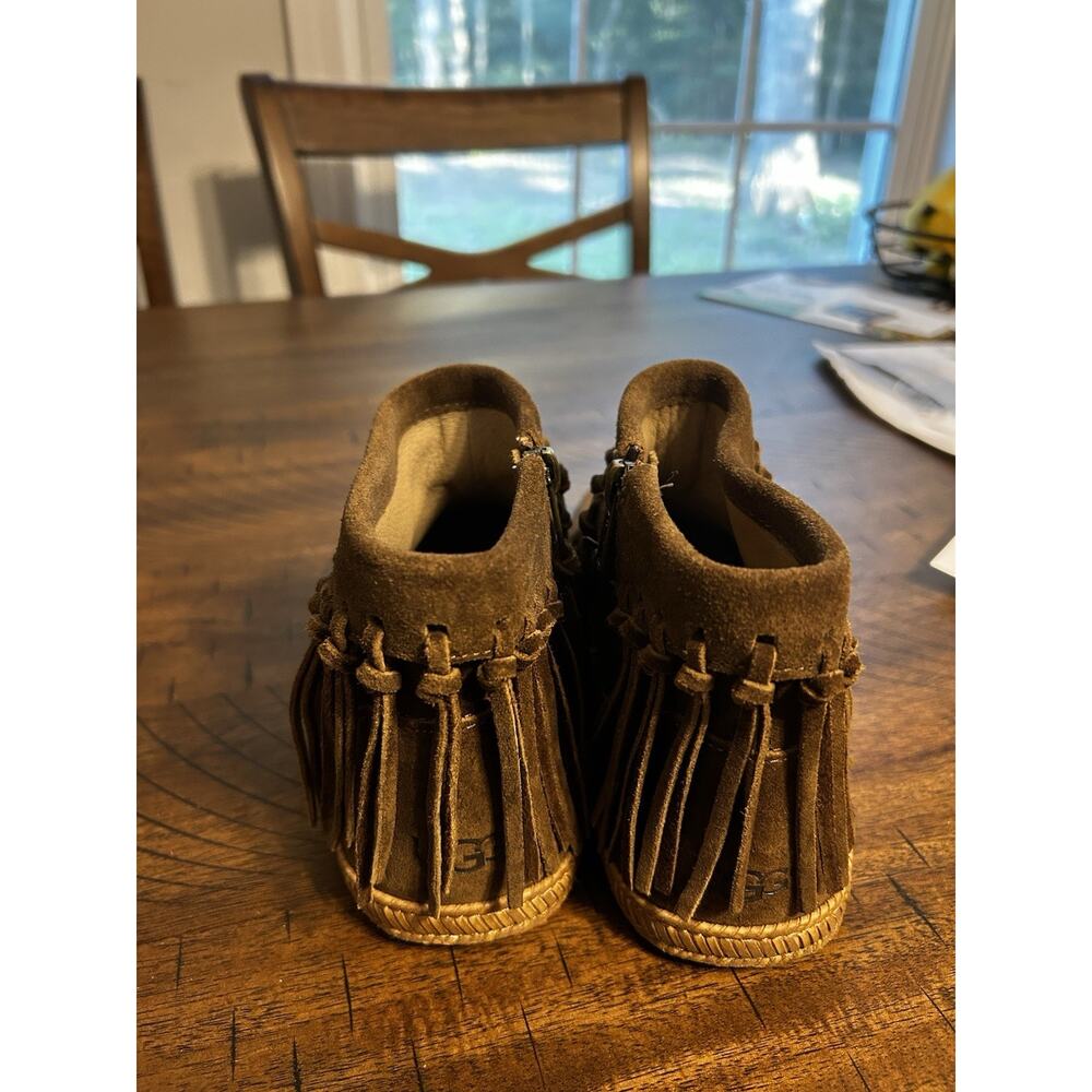 Ugg Australia Brown Tan Fringe Moccasin Shoes Booties Women 6M - Picture 7 of 8